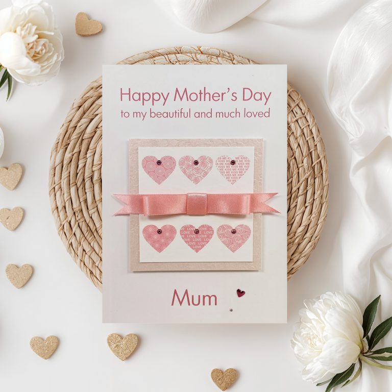 Luxury Handmade Mother’s Day Card ‘Hearts’
