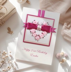 Luxury Satin Roses Birthday Card
