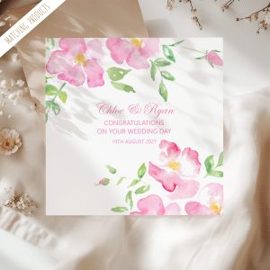 Personalised Wild Roses Wedding Card