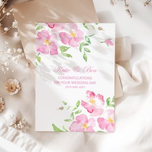 Personalised Wild Roses Wedding Card