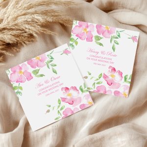 Personalised Wild Roses Wedding Card