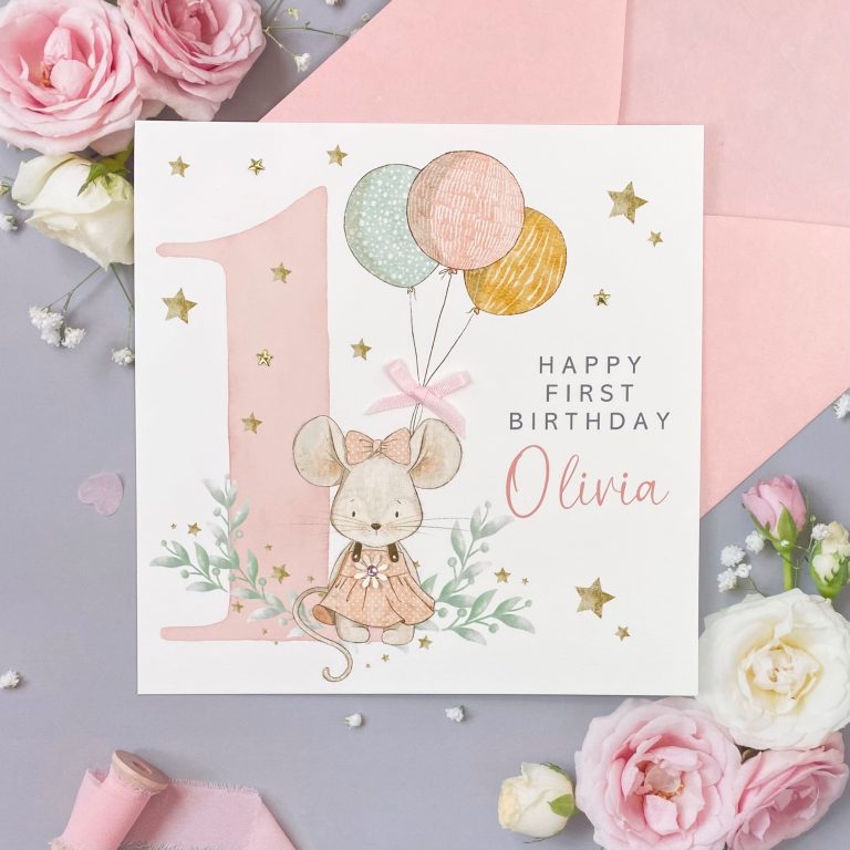 Handmade Birthday Card ‘Number Mouse’