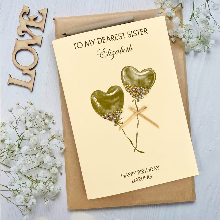 Handmade Birthday Card ‘Jewelled Balloons’