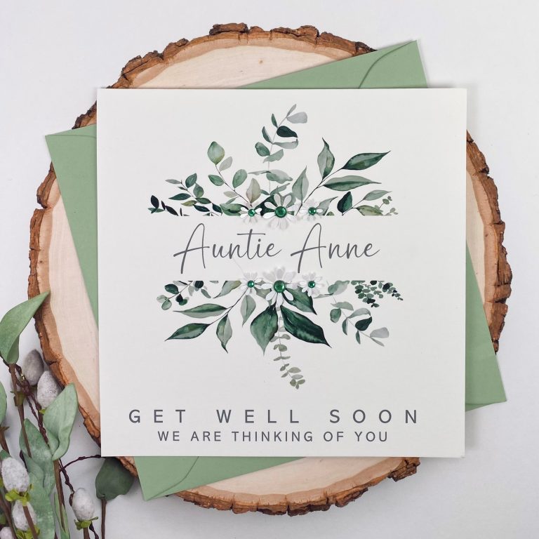 Handmade Get Well Card ‘Sage Florals’