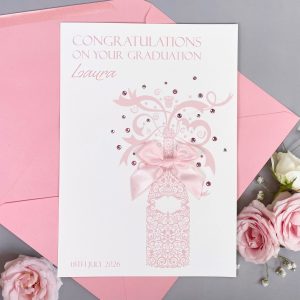 Handmade Graduation Cards Pink Champagne A5 Card