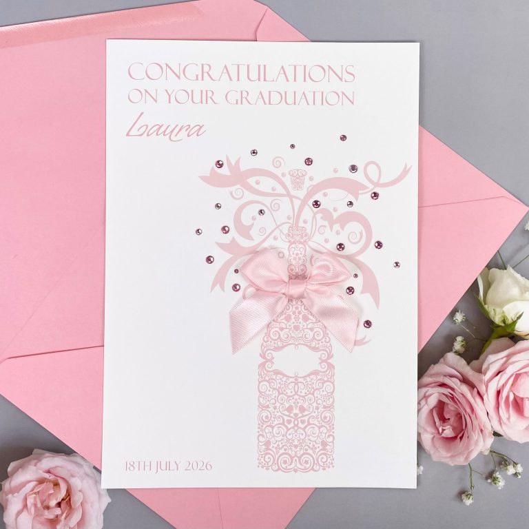 Handmade Graduation Card ‘Champagne’