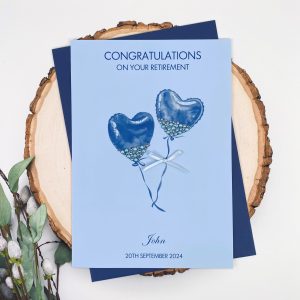 Handmade Retirement Card Blue Balloons A5 Large Card