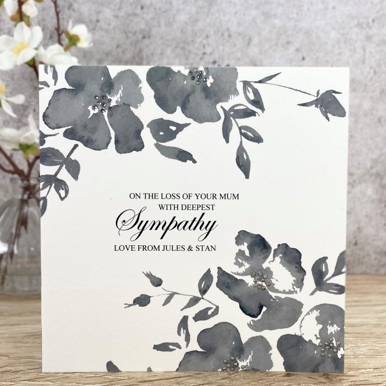 Handmade Sympathy Card ‘Wild Roses’