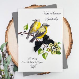 Handmade Sympathy Card Yellow Birds A5 Card