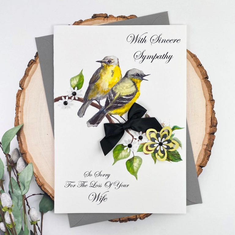 Handmade Sympathy Card ‘Yellow Birds’