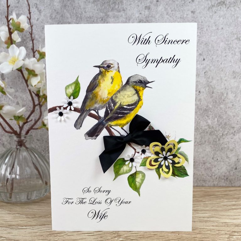 Handmade Sympathy Card ‘Yellow Birds’