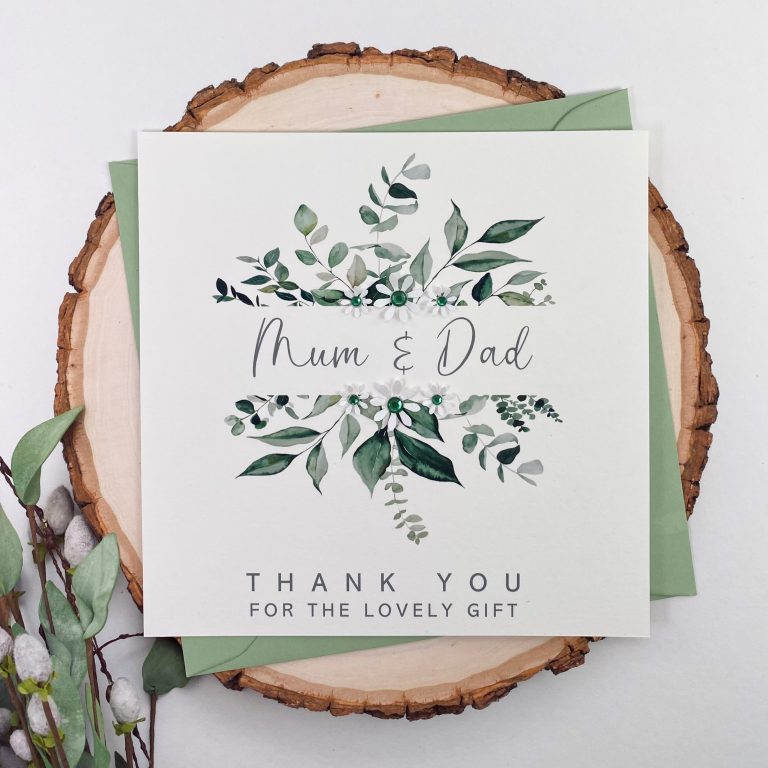 Handmade Thank You Card ‘Sage Florals’
