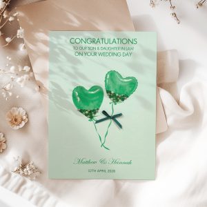 Personalised Heart Balloon Wedding Card