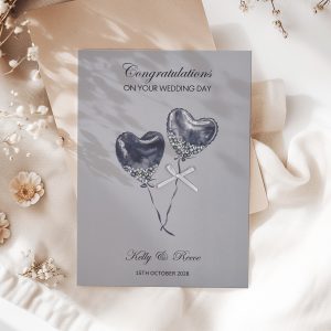 Personalised Heart Balloon Wedding Card