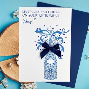 Retirement Card Blue Champagne A5 Cards