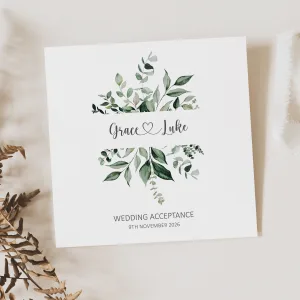 Personalised Wedding Acceptance Card