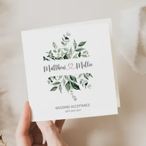 Personalised Wedding Acceptance Card