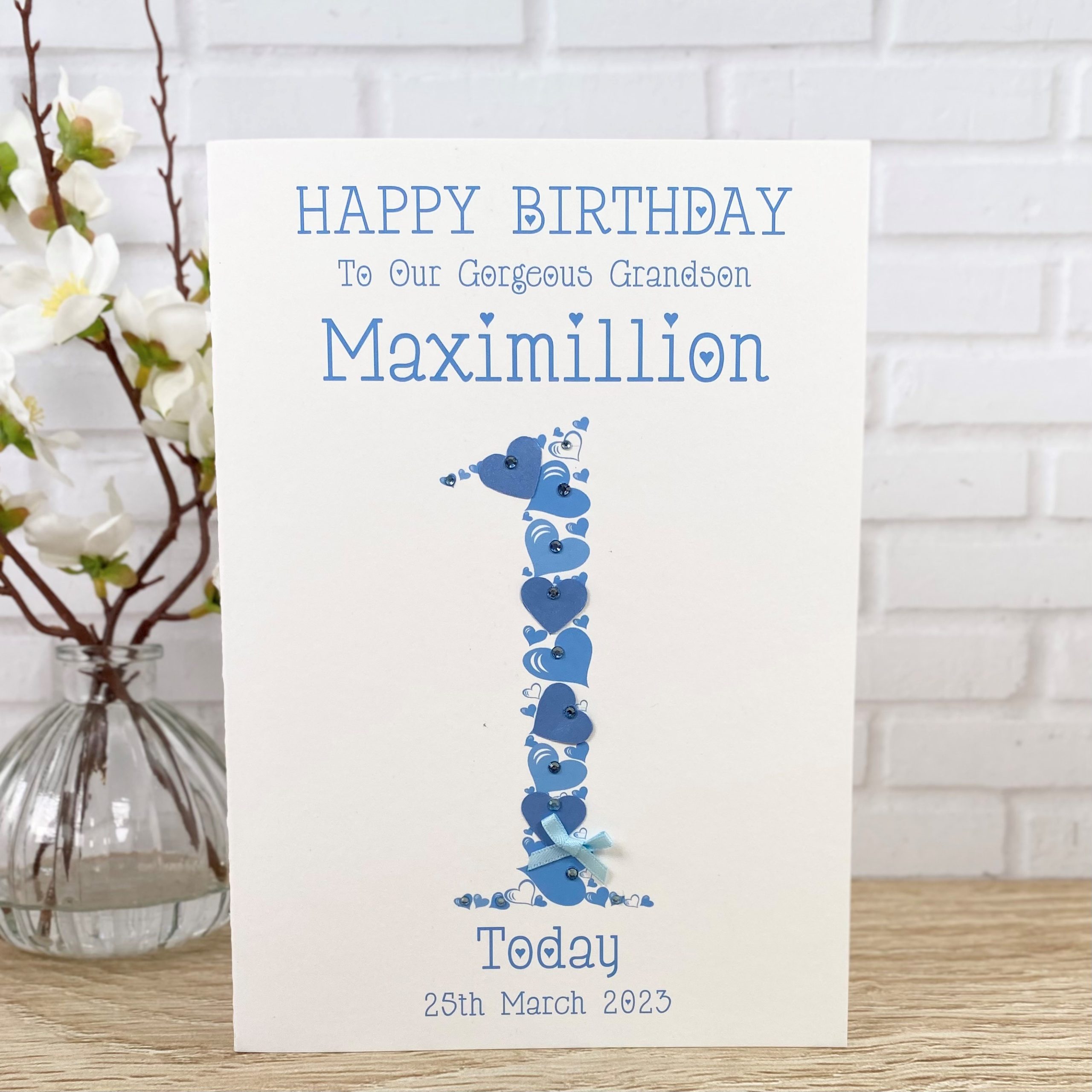 Birthday Card Blue Age 1 A5 Large Card