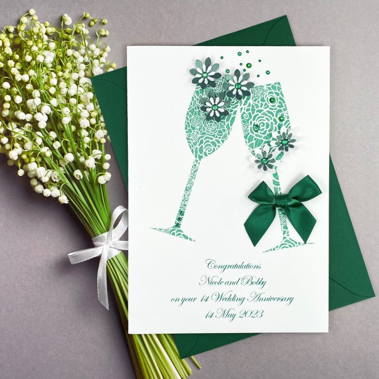 Handmade 1st Wedding Anniversary Card ‘Toast’