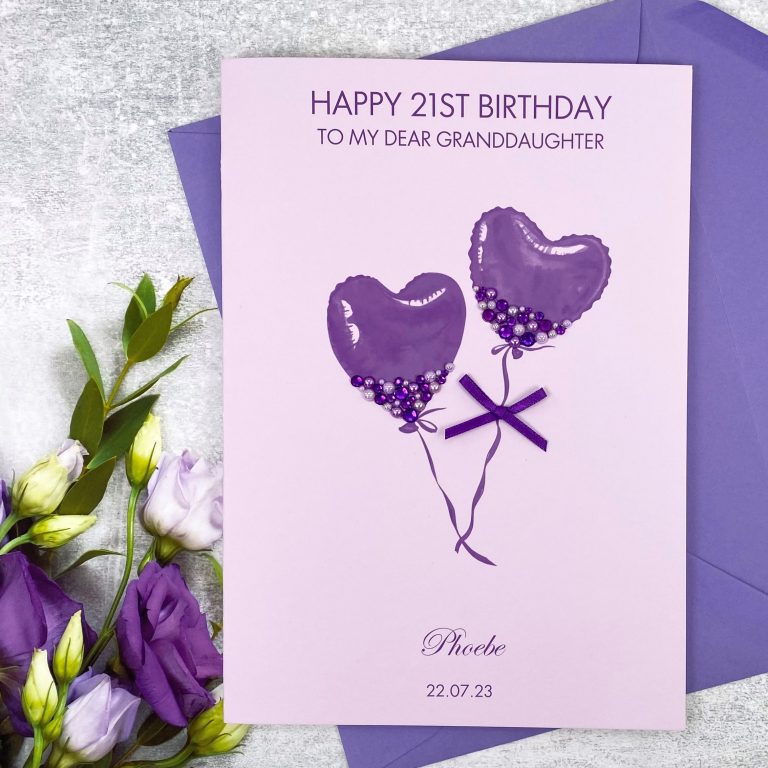 Handmade Birthday Card ‘Jewelled Balloons’