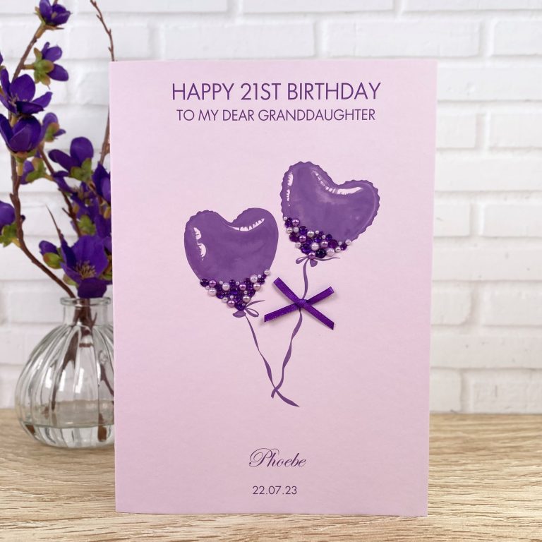 Handmade Birthday Card ‘Jewelled Balloons’