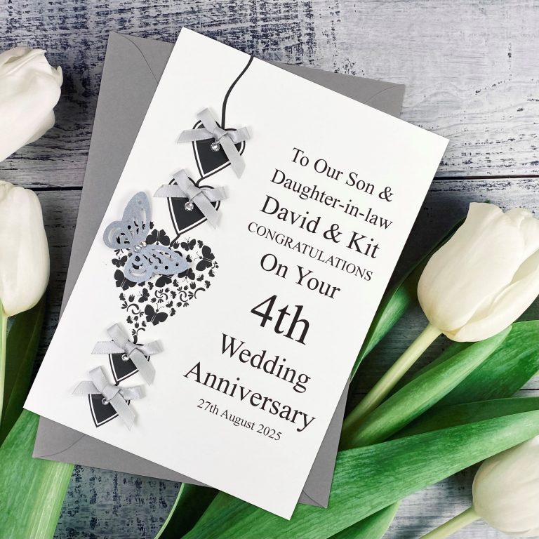 Handmade Wedding Anniversary Card ‘Heart Chain’