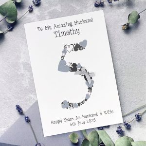 Handmade 5th Wedding Anniversary Card Silver A5 Cards