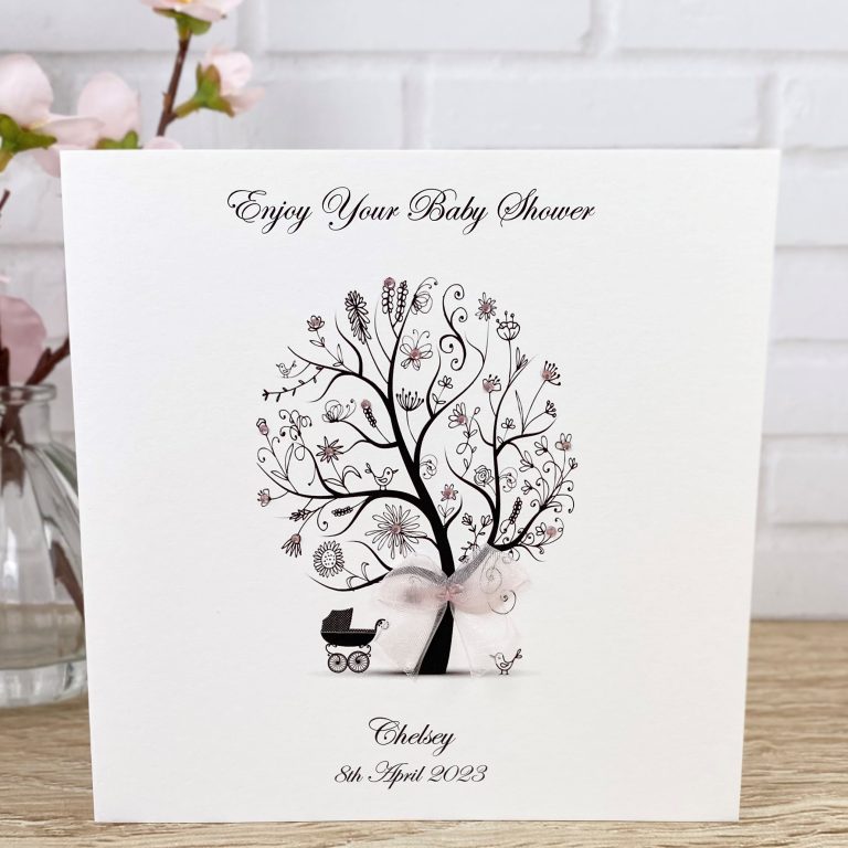 Handmade Baby Shower Card “Floral Tree”