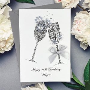 Handmade Birthday Card Silver Toast A5 Card