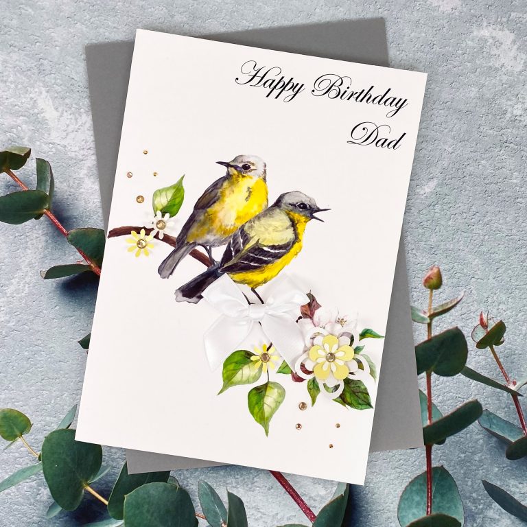 Handmade Birthday Card ‘Yellow Birds’