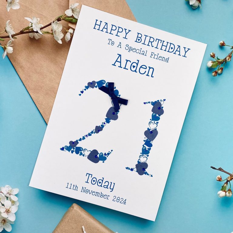 Handmade Birthday Card ‘Heart Numbers’