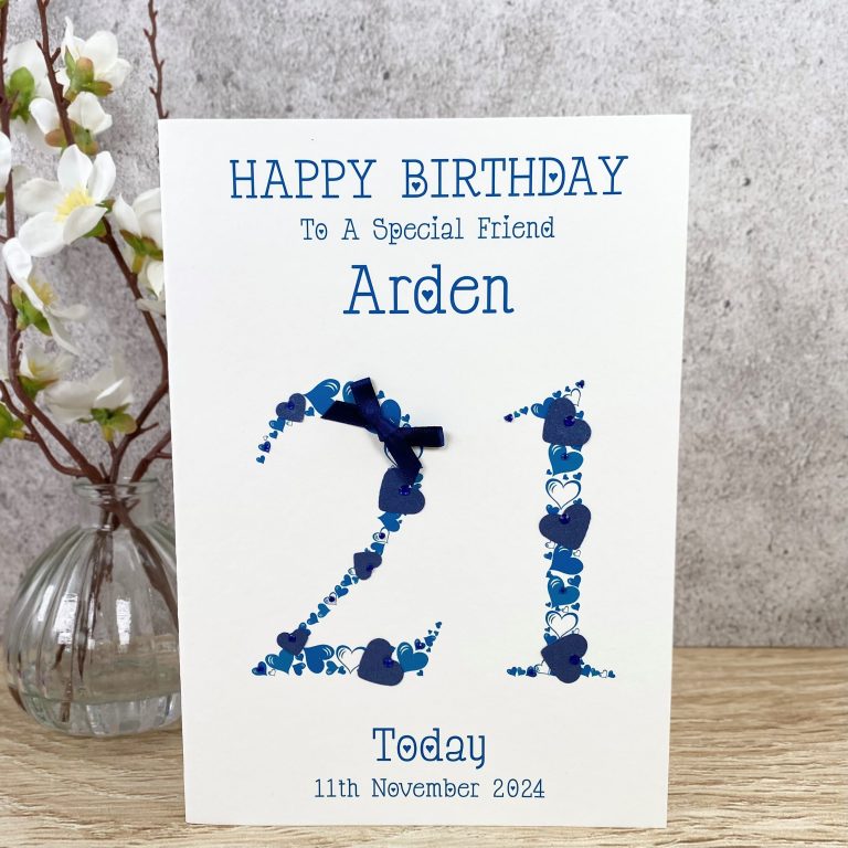 Handmade Birthday Card ‘Heart Numbers’
