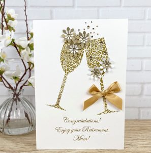 Personalised Retirement Card Gold Toast A5 Large Card