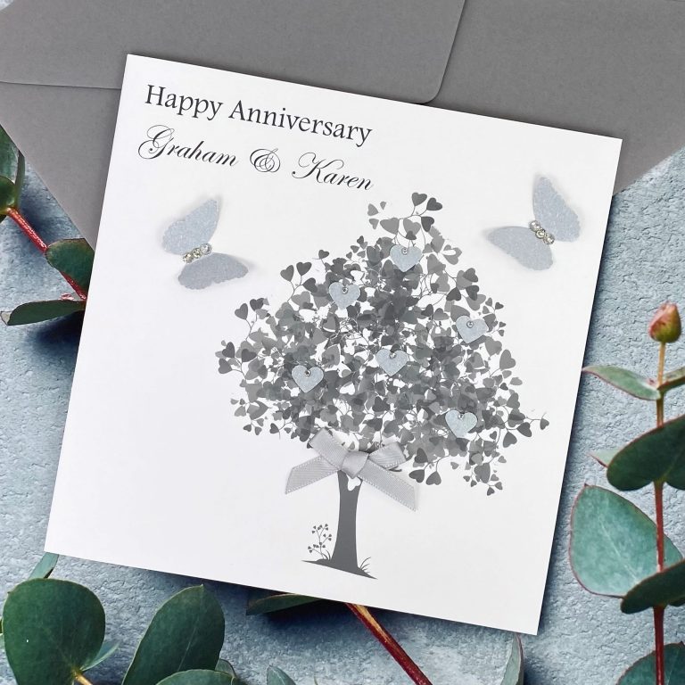 Handmade Wedding Anniversary Card ‘Heart Tree’