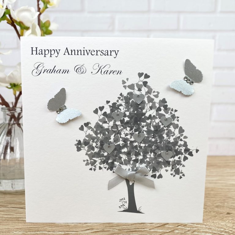 Handmade Wedding Anniversary Card ‘Heart Tree’