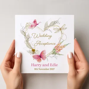 Personalised Wedding Acceptance Card
