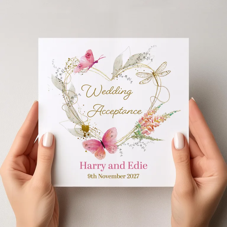 Butterfly Wedding Acceptance Card