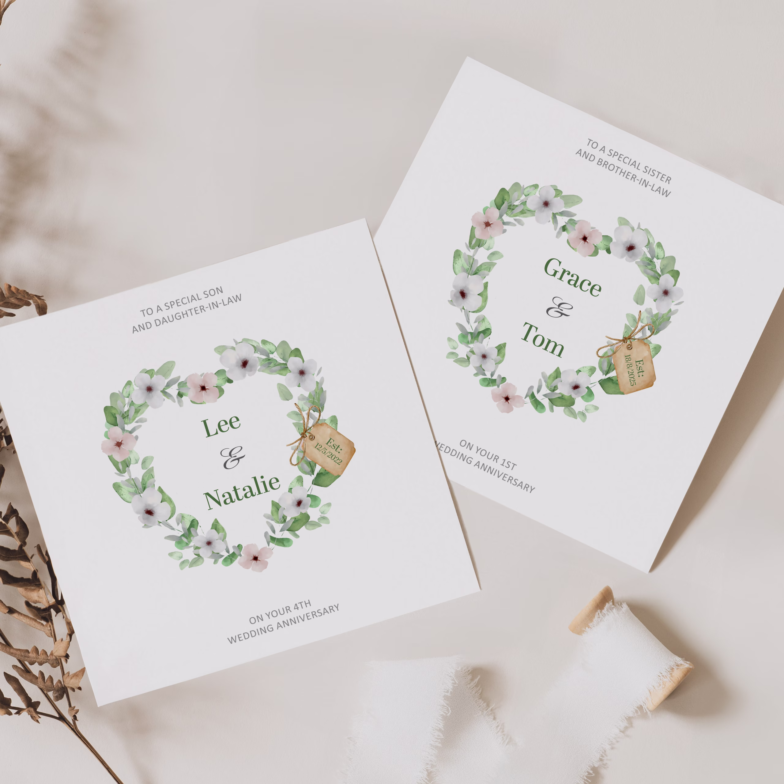 Personalised Wedding Anniversary Card