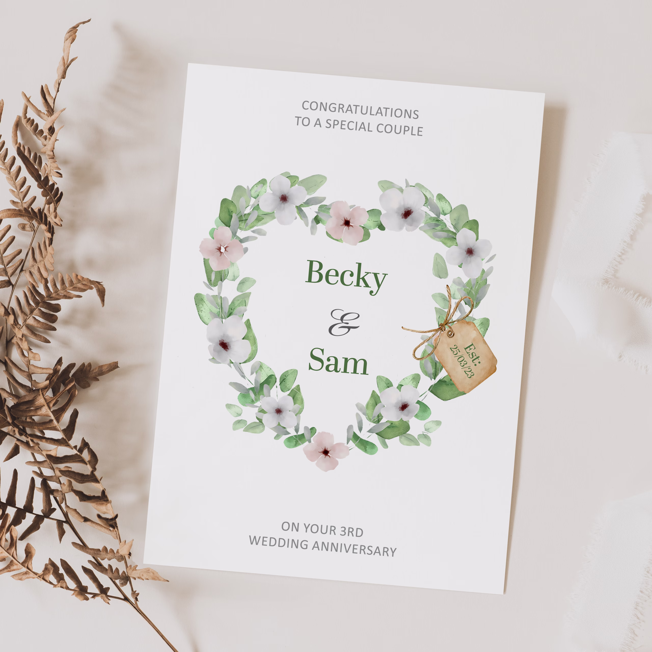 Personalised Wedding Anniversary Card