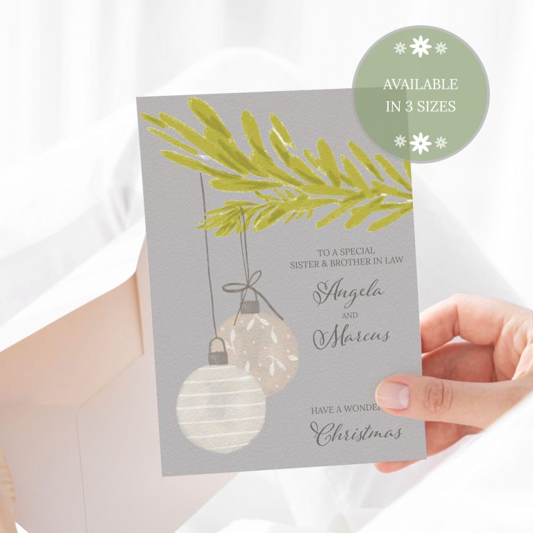 Handmade Christmas Card ‘Minimalist Baubles’