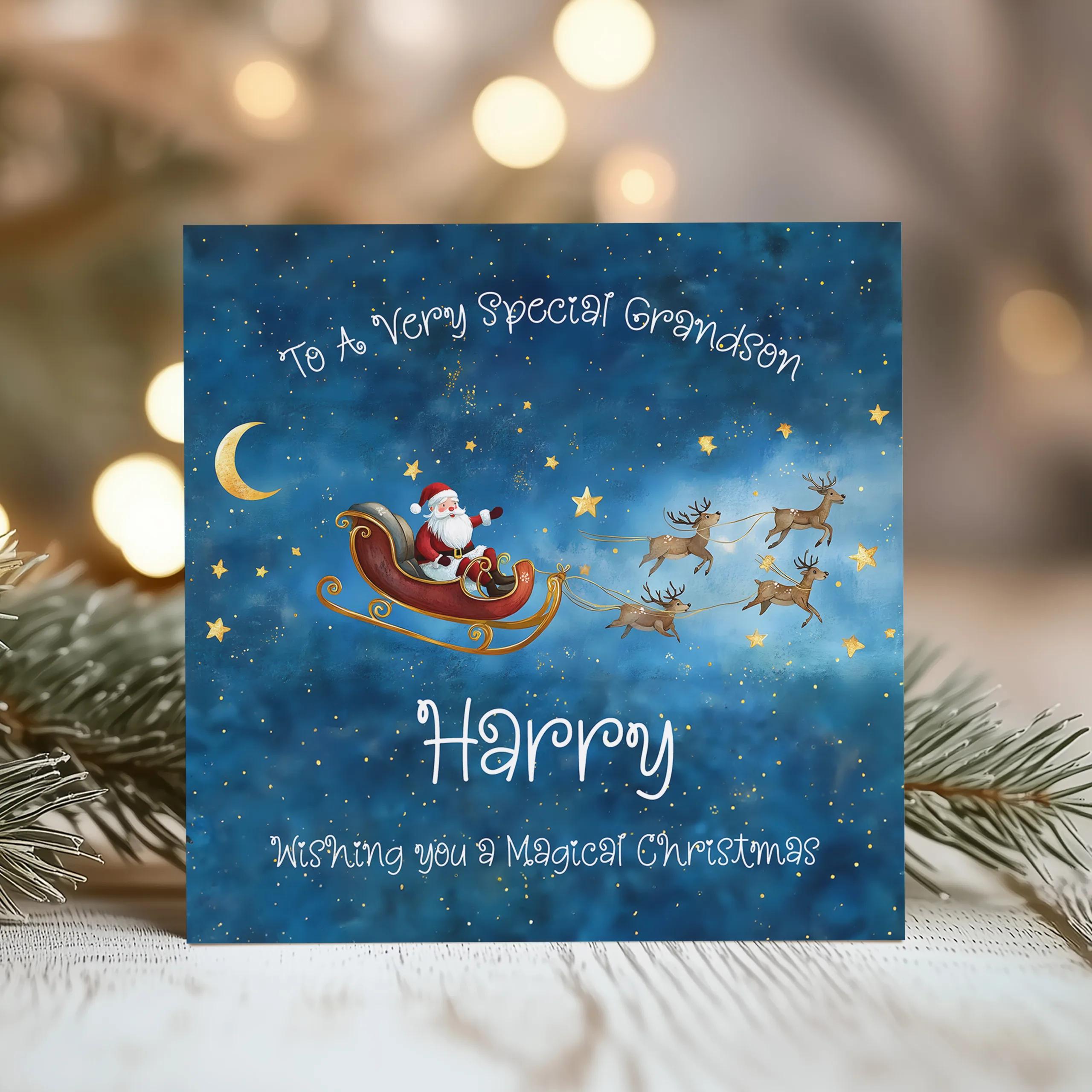 Christmas Santa Sleigh Card