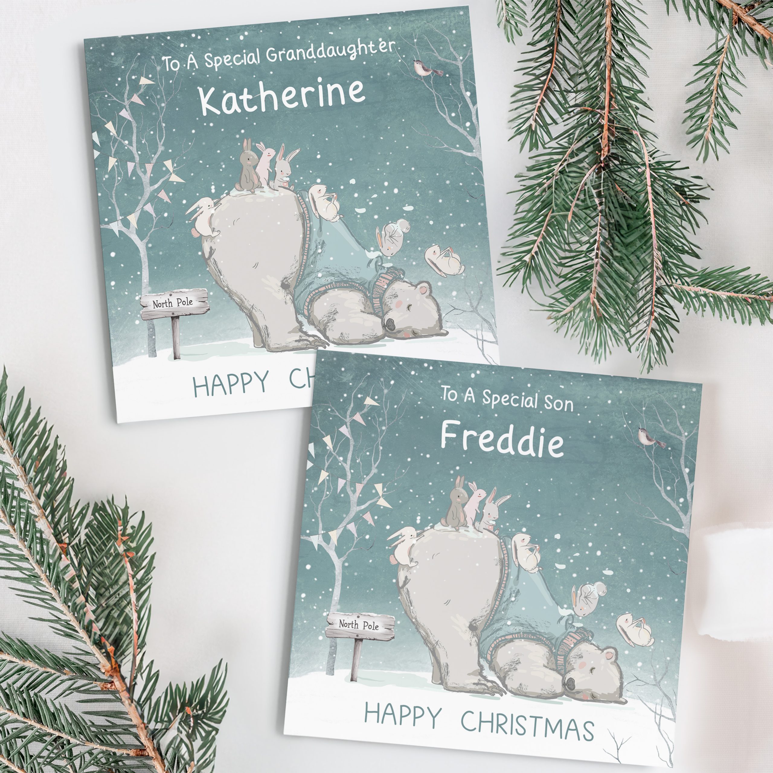 Personalised Polar Bear Christmas Card