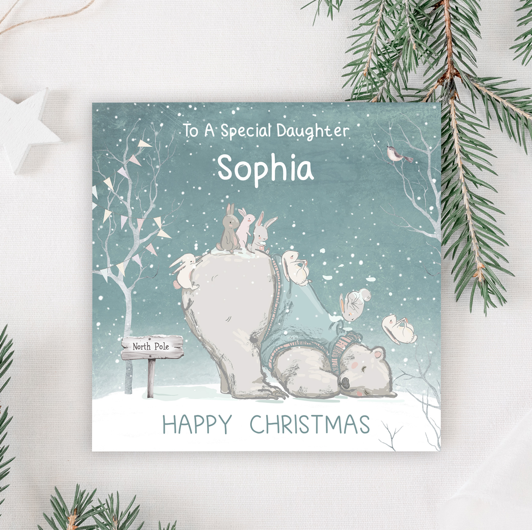 Personalised Polar Bear Christmas Card