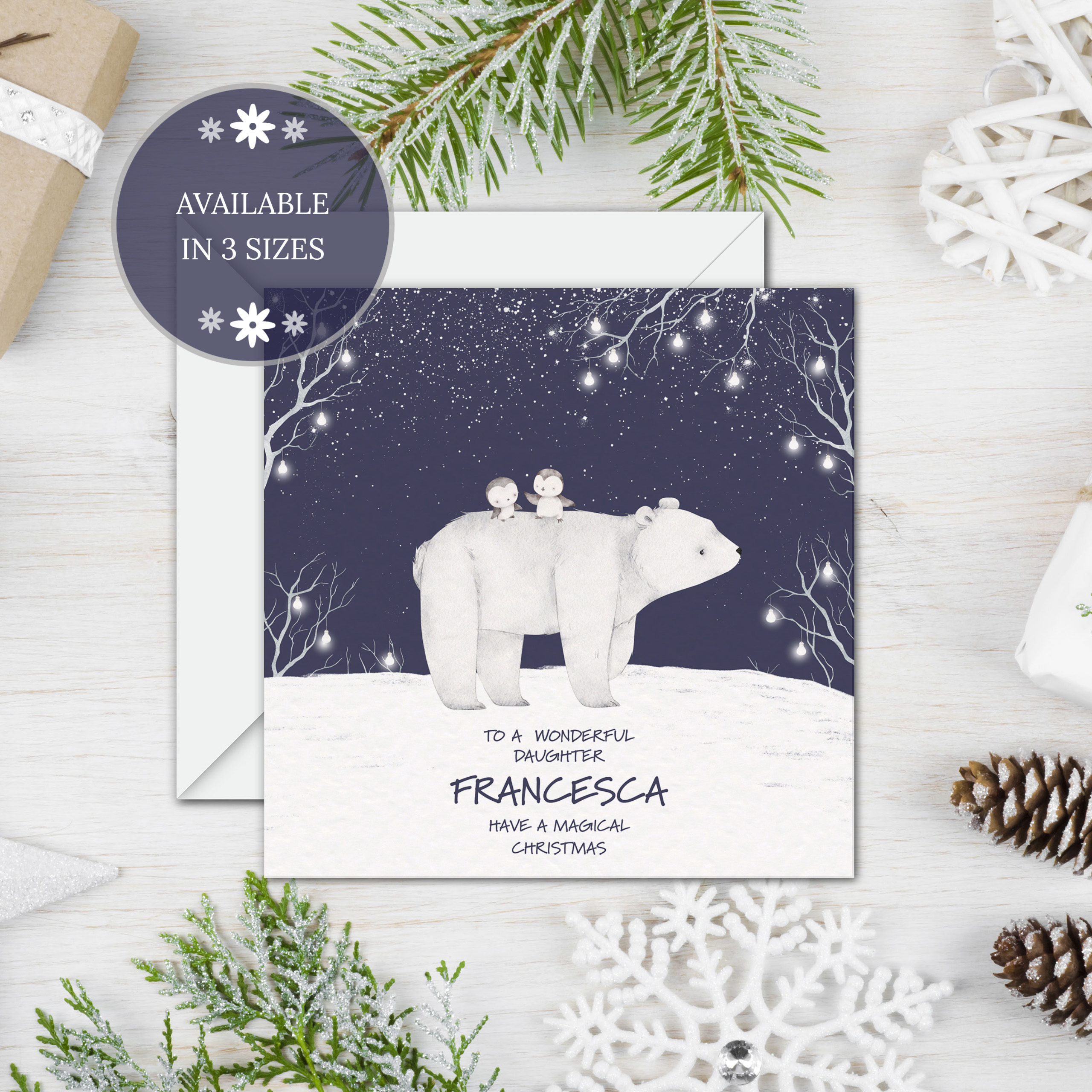 Christmas Polar Bear and Penguins