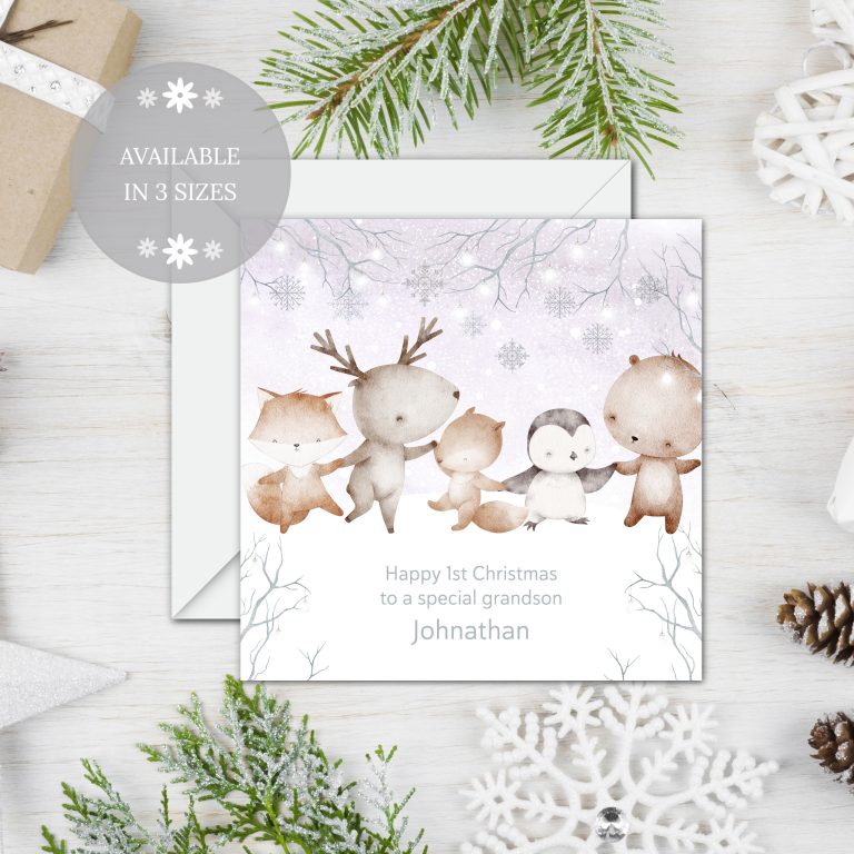 Handmade 1st Christmas Card ‘Woodland’