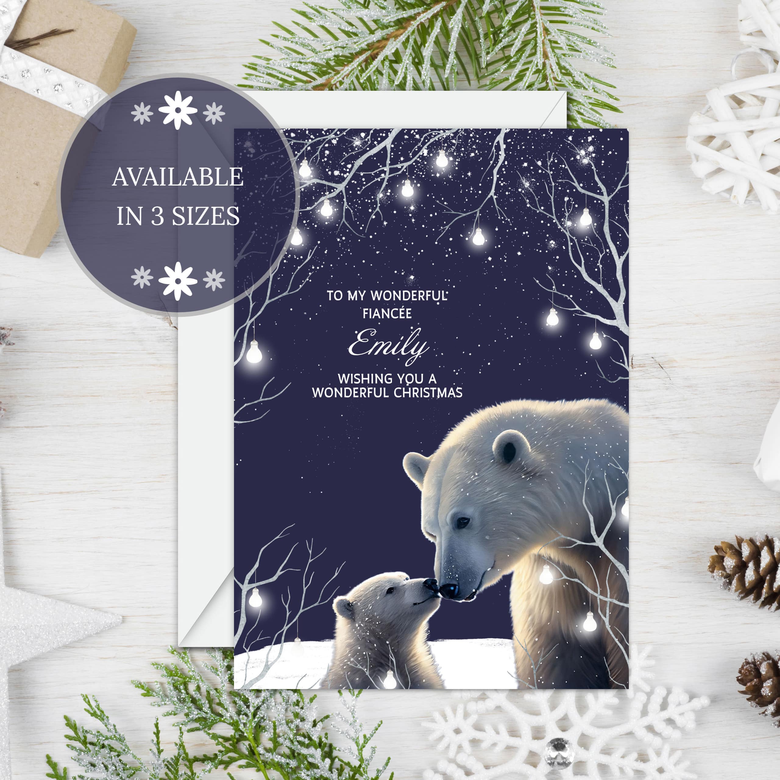 Handmade Christmas Card 'Midnight Bears' - Handmade Cards -Pink & Posh