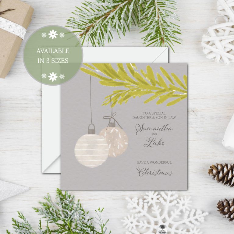 Handmade Christmas Card ‘Minimalist Baubles’