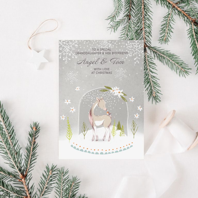 Handmade Christmas Card ‘Reindeer Globe’