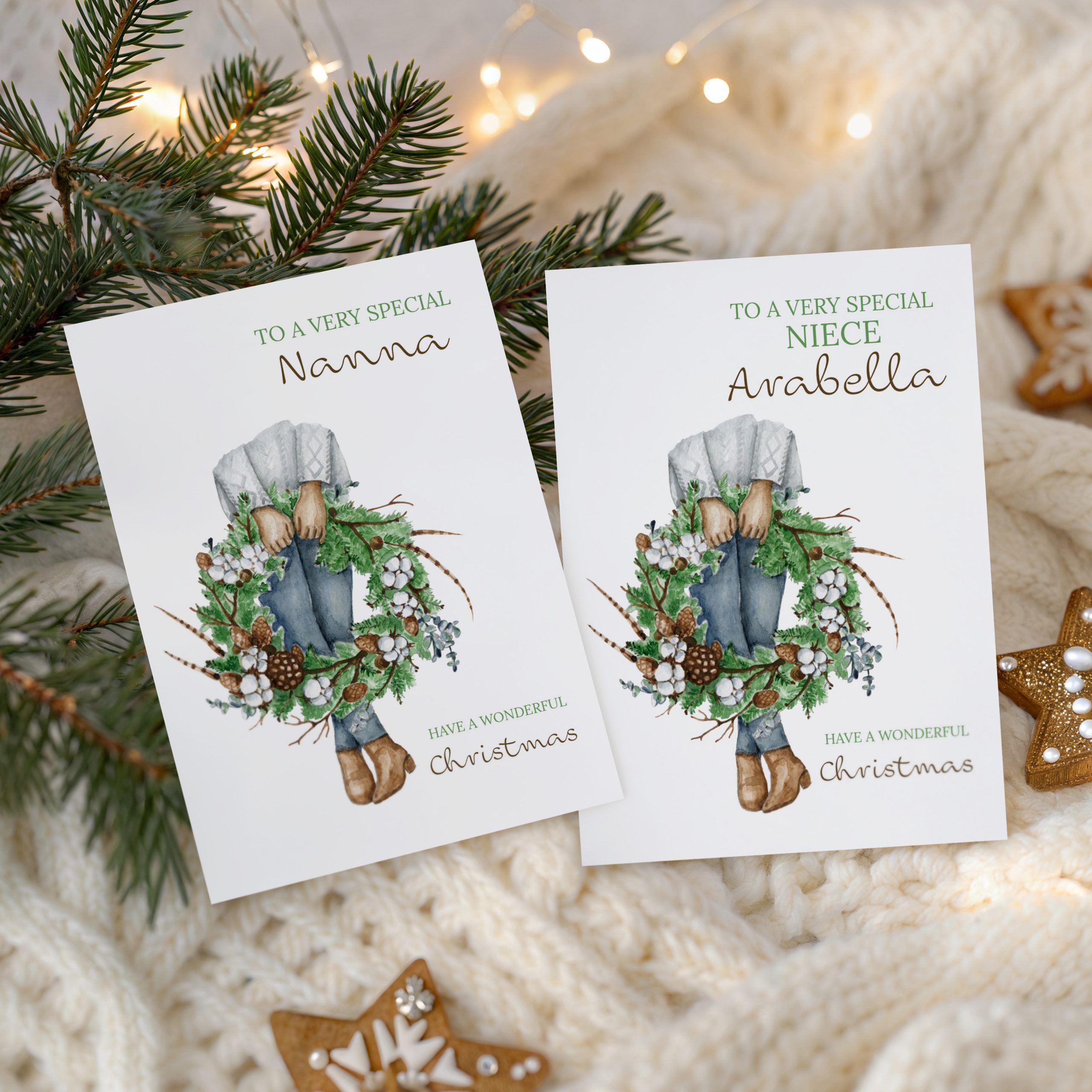 Personalised Girls Christmas Card