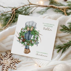 Personalised Girls Christmas Card